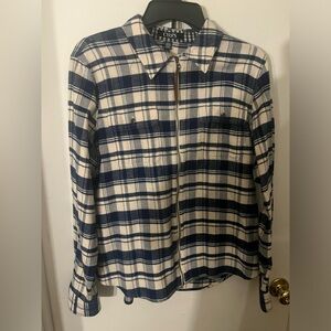CHAPS Zip Up Plaid Flannel